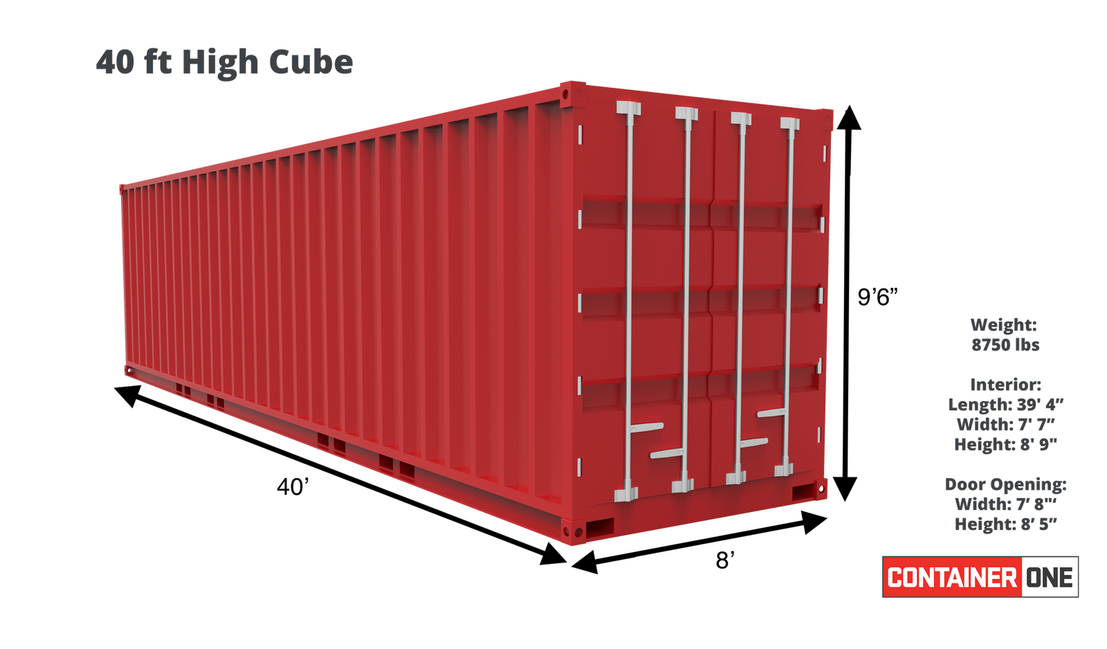 40ft High Cube Container For Sale - Image 4
